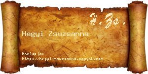 Hegyi Zsuzsanna névjegykártya